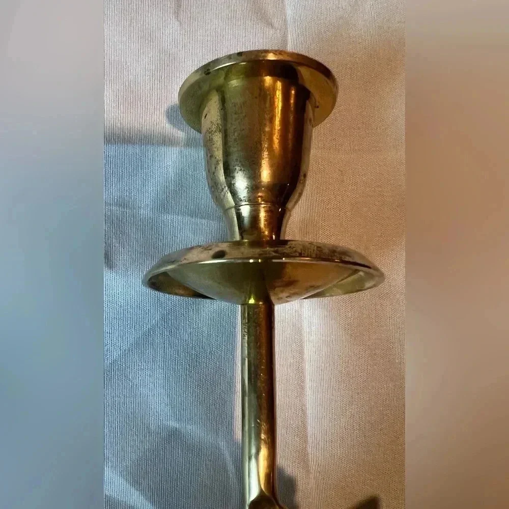 VINTAGE: Cherub brass candlestick holder